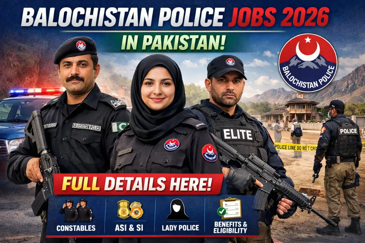 Balochistan Police Jobs 2026 in Pakistan | Full Details Here